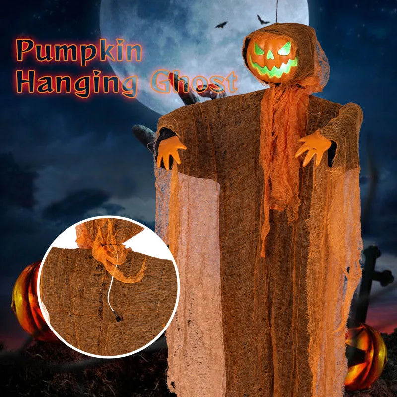 Halloween Pumpkin Party Decoration Hanging Rotating Head