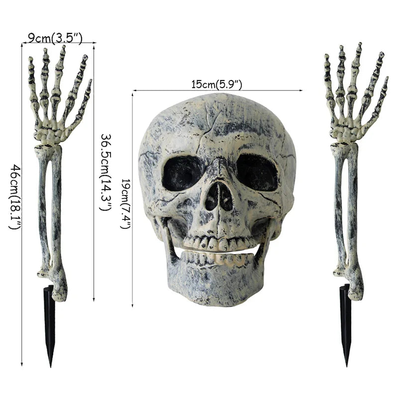 Realistic Skeleton Stakes Halloween Realistic Skull Hand Arms